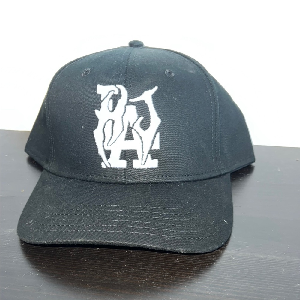 Black and White Embroidered Logo Hat